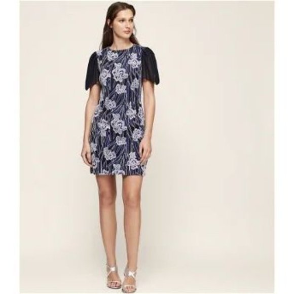 Reiss NWT Estelle Floral Embroidered Mini Dress size 4 - Picture 9 of 10